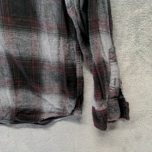 🍑Men Flannel Shirt Fall Winter Button-Down Flap Pocket Casual Plaid LARGE - Picture 5 of 13